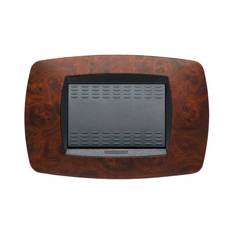 Placca Master Modo Radica di noce in tecnopolimero 3 posti 39TC433