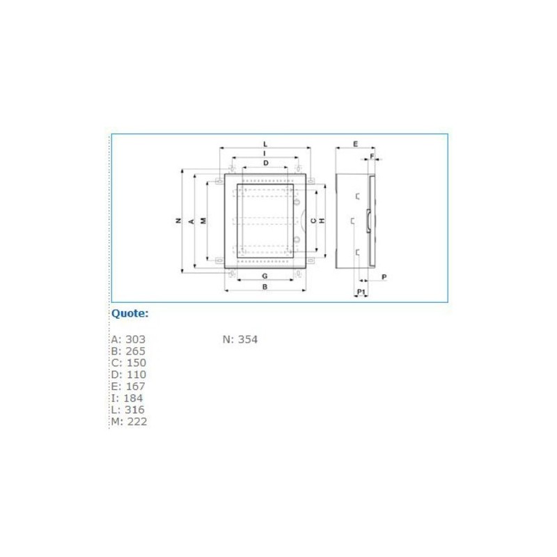 Quadro Bocchiotti VTR 01 in Vetroresina cieco IP66 GRIGIO B04601