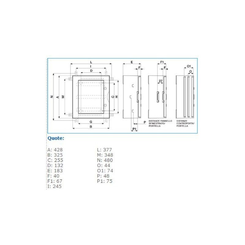 Quadro Bocchiotti VTR 02 in Vetroresina cieco IP66 36 moduli B04602