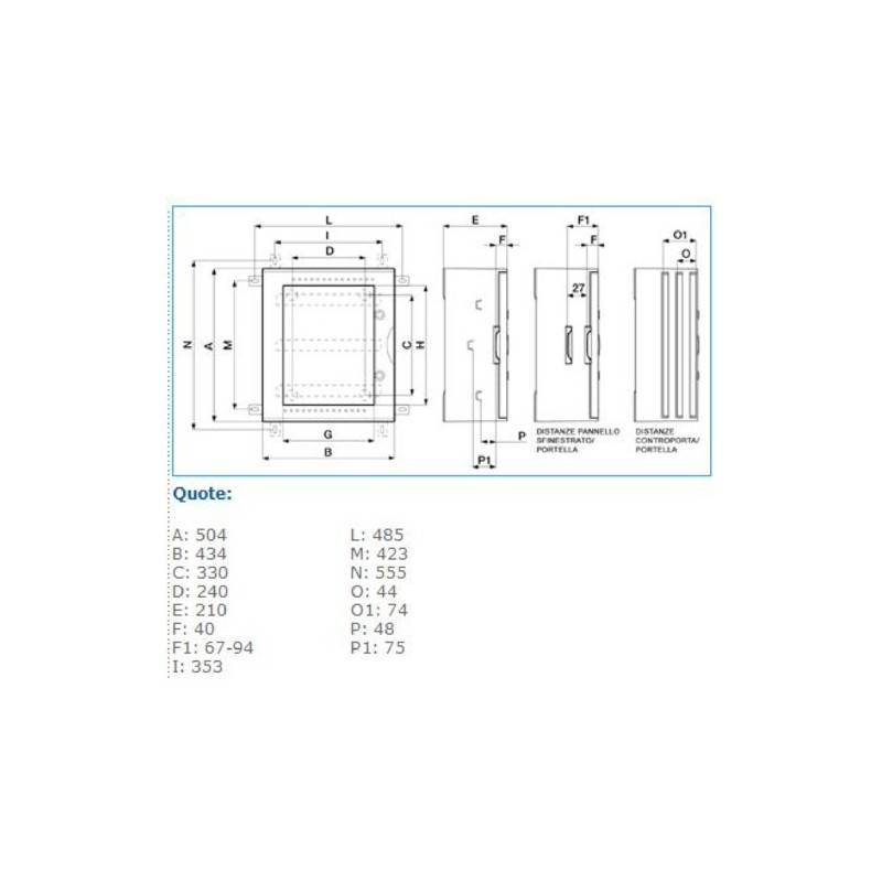 Quadro Bocchiotti VTR 03 in Vetroresina cieco IP66 54 moduli B04603
