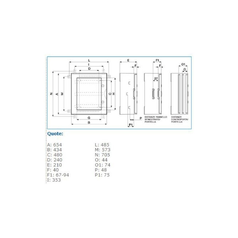 Quadro Bocchiotti VTR 04 in Vetroresina cieco IP66 72 moduli B04604