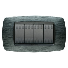 Placca Master Modo Satinato grigio in tecnopolimero 4 posti 39TC514