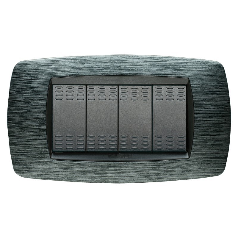 Placca Master Modo Satinato grigio in tecnopolimero 4 posti 39TC514