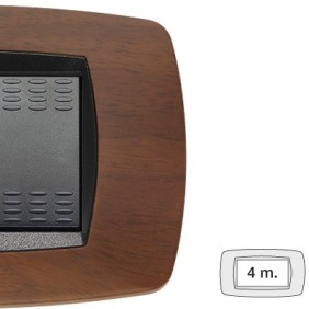 Placca Master Modo  Noce scuro in tecnopolimero 4 posti 39TC454