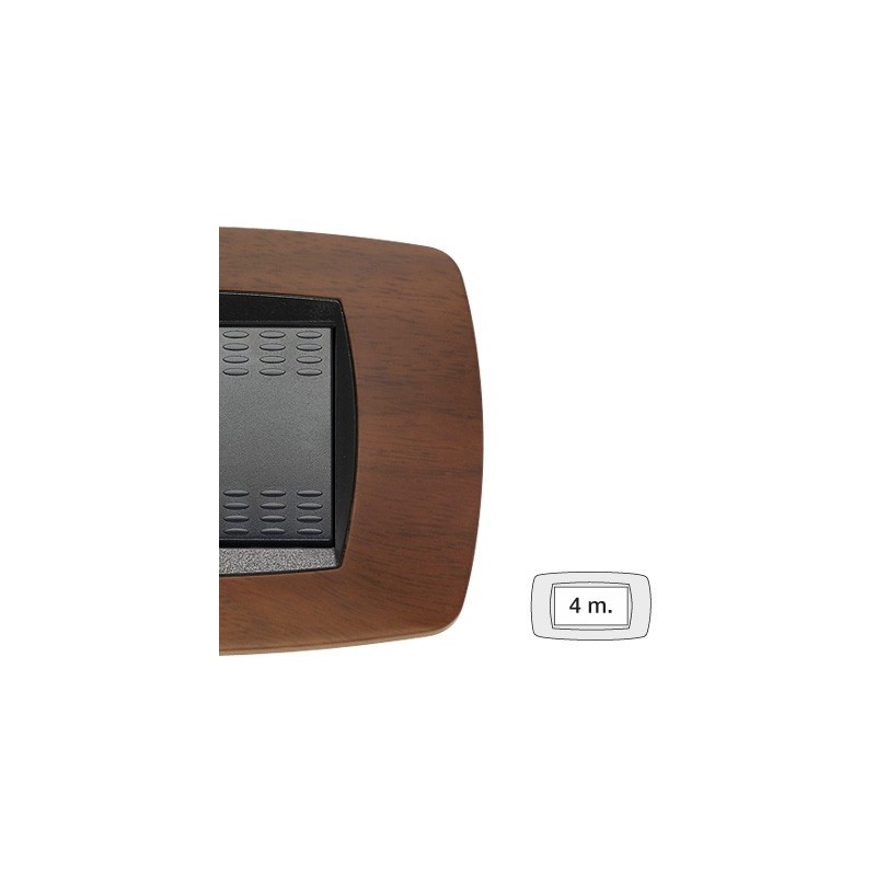 Placca Master Modo  Noce scuro in tecnopolimero 4 posti 39TC454