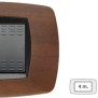 Placca Master Modo  Noce scuro in tecnopolimero 4 posti 39TC454