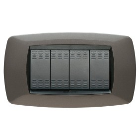 Placca Master Modo Grigio antracite in tecnopolimero 4 posti 39TC384