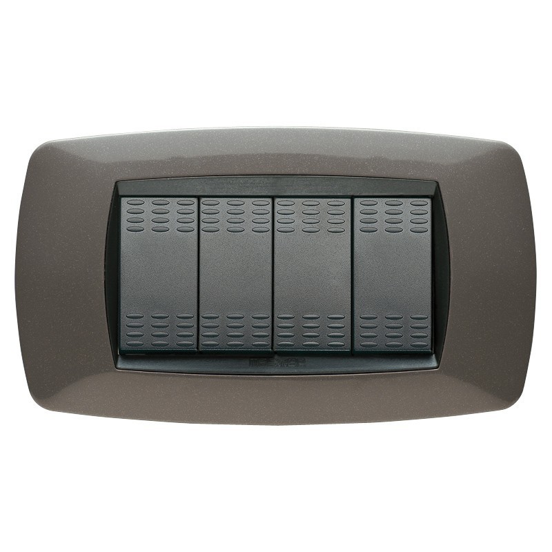 Placca Master Modo Grigio antracite in tecnopolimero 4 posti 39TC384