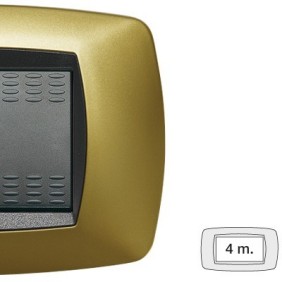 Placca Master Modo Giallo perla in tecnopolimero 4 posti 39TC324