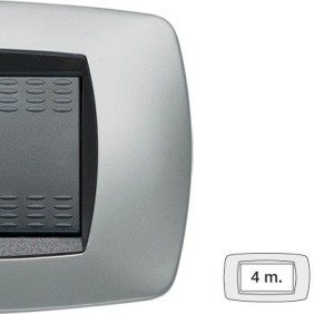 Placca Master Modo Titanio in tecnopolimero 4 posti 39TC254