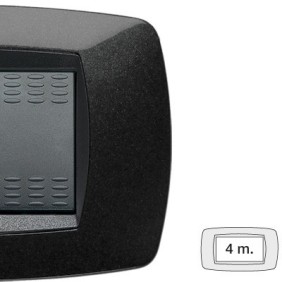 Placca Master Modo Nero in tecnopolimero 4 posti 39TC204