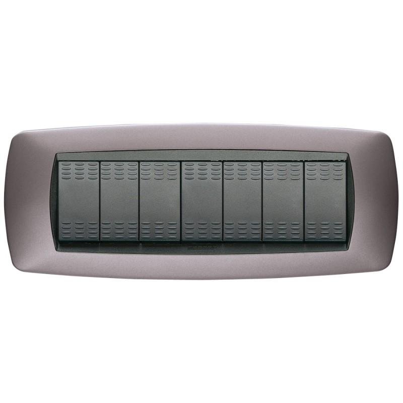 Placca Master Modo Bronzo opaco in tecnopolimero 7 posti 39TC557