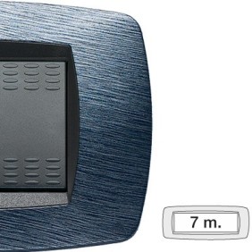 Placca Master Modo Satinato blu in tecnopolimero 7 posti 39TC527
