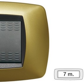 Placca Master Modo Giallo perla in tecnopolimero 7 posti 39TC327