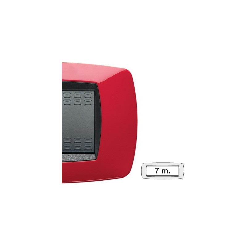 Placca Master Modo Rosso in tecnopolimero 7 posti 39TC157