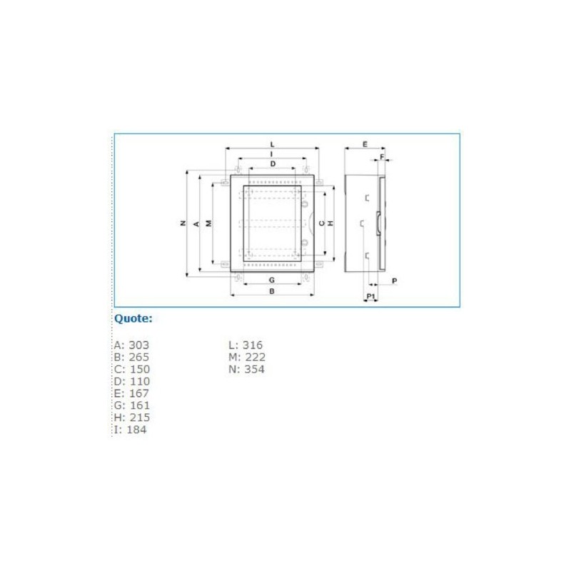 Quadro Bocchiotti VTR 01 OBLO' in Vetroresina porta trasparente B04621
