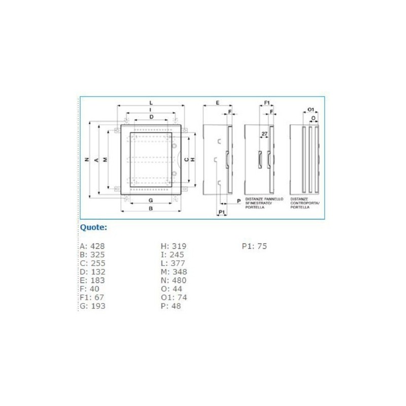 Quadro Bocchiotti VTR 02 in vetroresina porta trasparente IP66 B04622