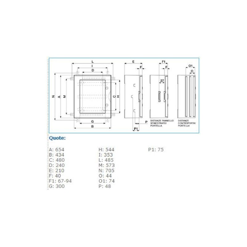 Quadro Bocchiotti VTR 04 OBLO' in Vetroresina porta trasparente B04624