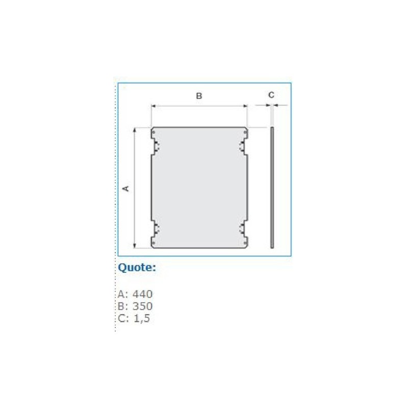 Piastra di fondo per quadri Vetroresina VTR02 Bocchiotti B04671