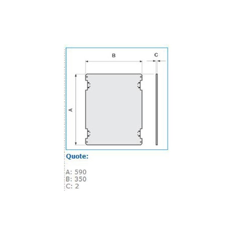 Piastra di fondo per quadri Vetroresina VTR04 Bocchiotti B04673