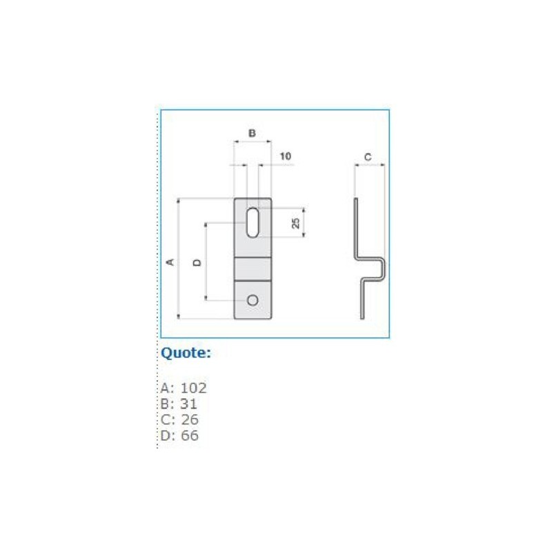 Staffa Acciaio INOX PF VTR INOX per quadri Bocchiotti B04688