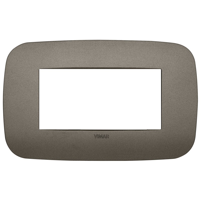 Placca Vimar Arkè Round 4 moduli colore Metal tecnopolimero 19684.80