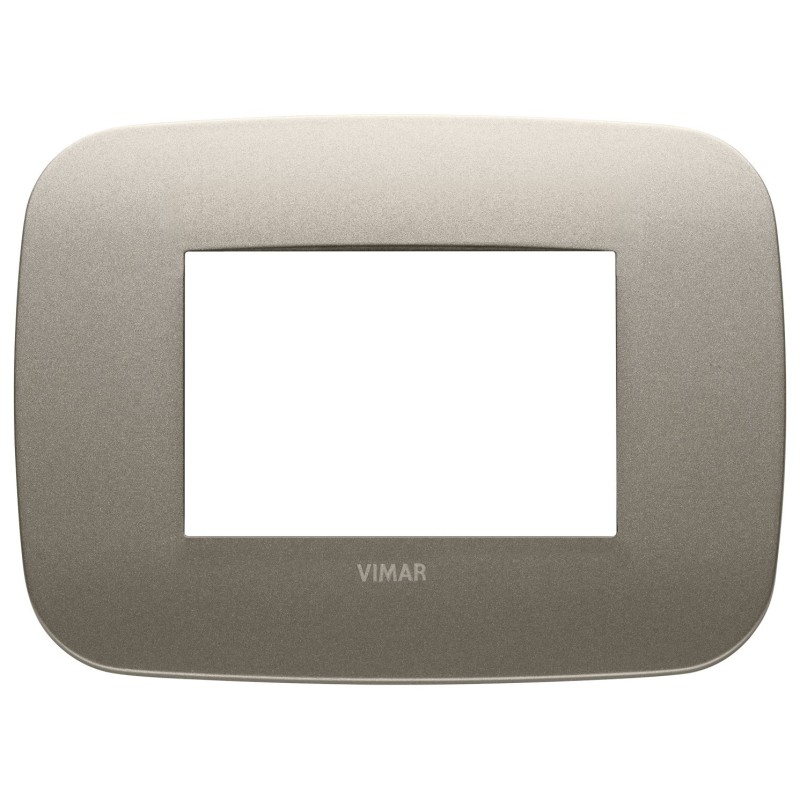 Placca Vimar Arkè Round 3 moduli Champagne Matt 19683.13