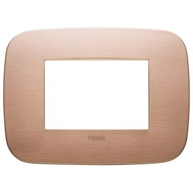 Placca Vimar Arkè Round 3 moduli Rame spazzolato 19683.11