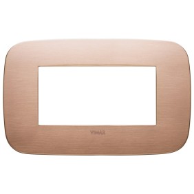 Placca Vimar Arkè Round 4 moduli Rame spazzolato 19684.11