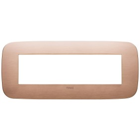 Placca Vimar Arkè Round 7 moduli Rame spazzolato 19687.11