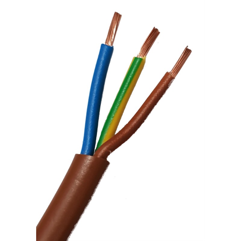 Cavo FS18OR18 Antifiamma 3x1 MMQ Colore marrone  Matassa 100 Mt