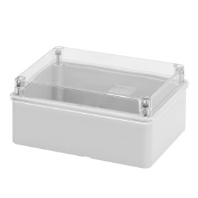 Cassetta di derivazione 150X110X70 coperchio trasparente pareti lisce Gewiss GW44426