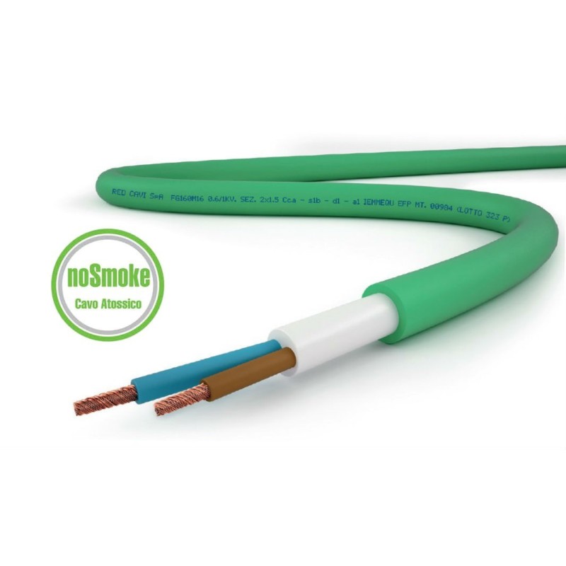 Cavo FG16OM16 2X1,5 No Smoke guiana Verde con Giallo Verde