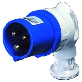 Spina CEE a 90° 2P+T cablaggio a vite IP44 16A GW60085