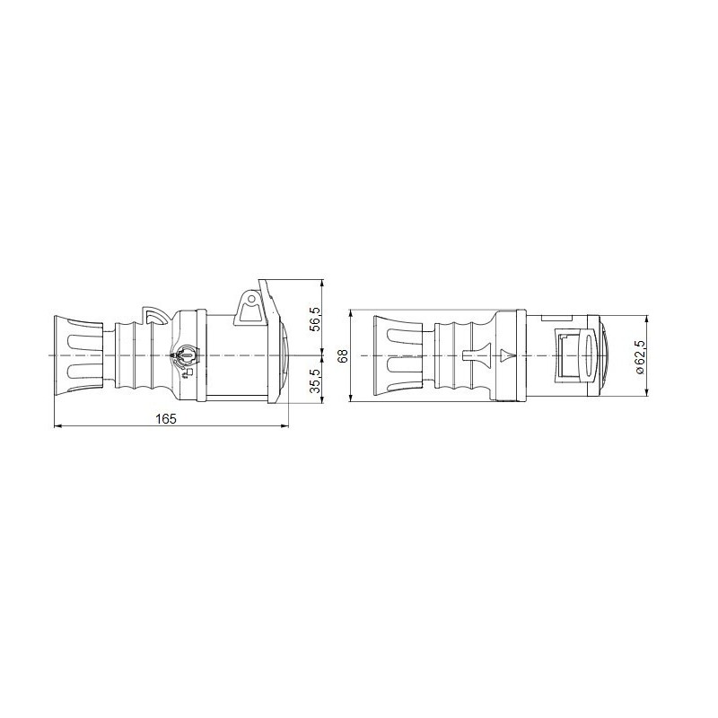 Presa CEE 3P+N+T cablaggio a vite IP44 16A GW62009H