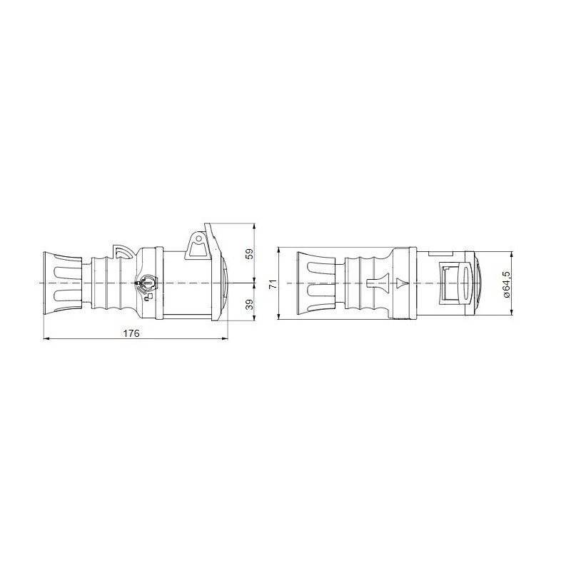 Presa CEE 2P+T cablaggio a vite IP44 32A GW62015H