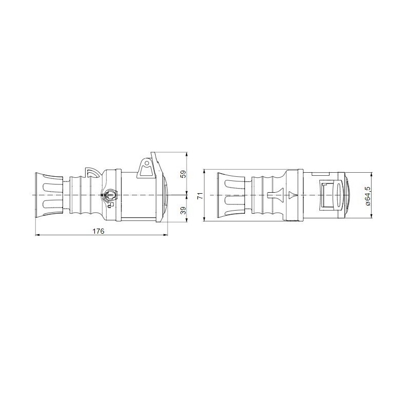 Presa CEE 3P+T cablaggio a vite IP44 32A GW62019H