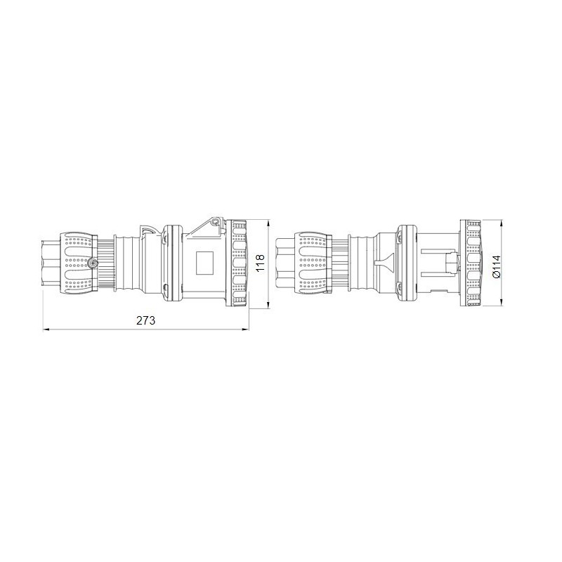 Presa CEE 3P+N+T cablaggio a mantello IP67 63A GW63053H
