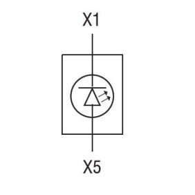 Spia Led Blu Serie Platinum 230V Lovato LPXLPM6 schema elettrico