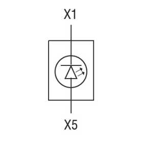 Schema elettrico Spia Led Rossa Serie Platinum 230V Lovato LPXLPM4
