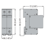 Dimensione Scaricatore di Sovratensione Tipo 2 600VDC - Lovato SA2DG600M2
