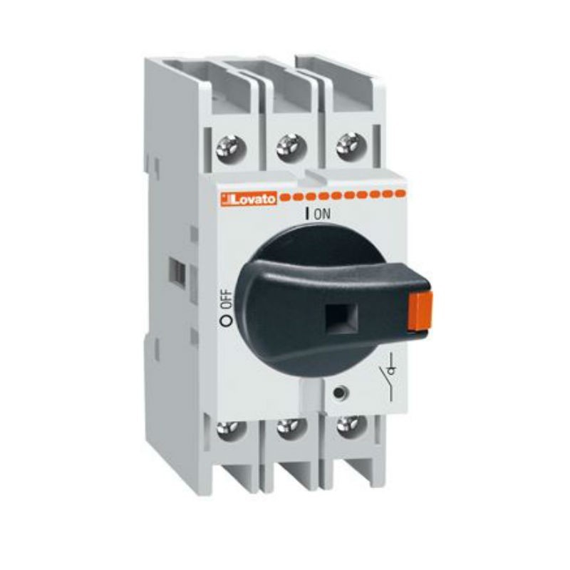 Sezionatore Tripolare 25A Completo di maniglia nera Lovato GA025A