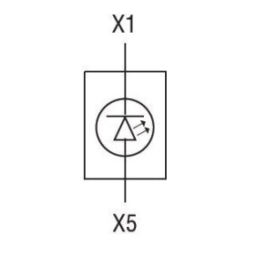 Schema elettrico Spia Led Gialla 24V per serie Platinum Lovato LPXLPB5