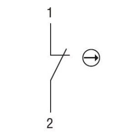Schema elettrico Contatto Ausiliario NC per Pulsanti da pannello Lovato 8LM2TC01