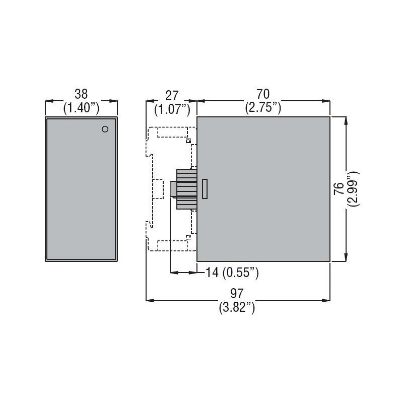 Dimensioni RELE'  DI LIVELLO LV1E 230V  LOVATO 31LV1E230