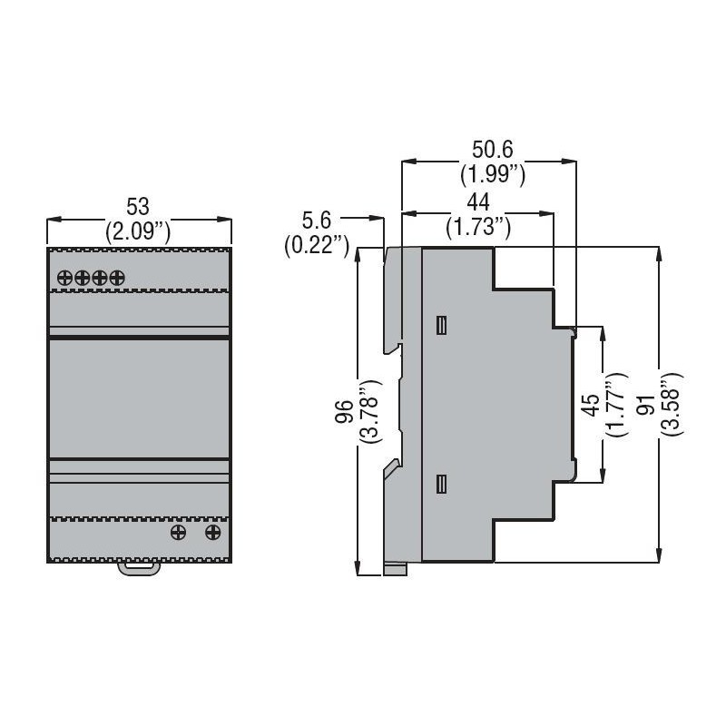 Dimensioni ALIMENTATORE SWITCHING  12 DC 2,75A 33W LOVATO PSL1M03312