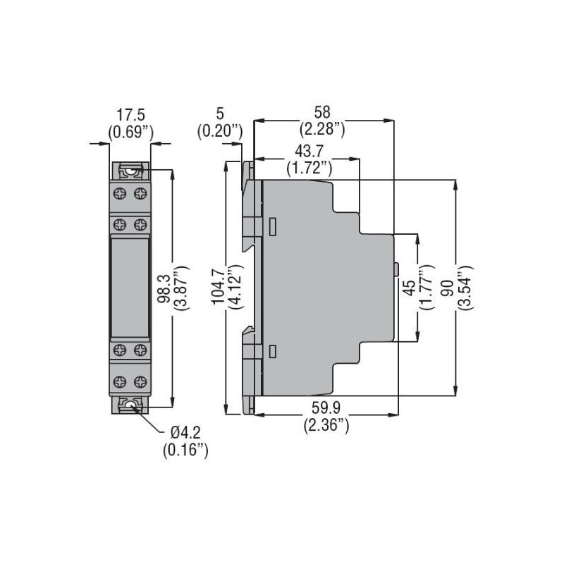 Dimensioni TEMPOR.STEL./TRIAN.24-240AC    TMST