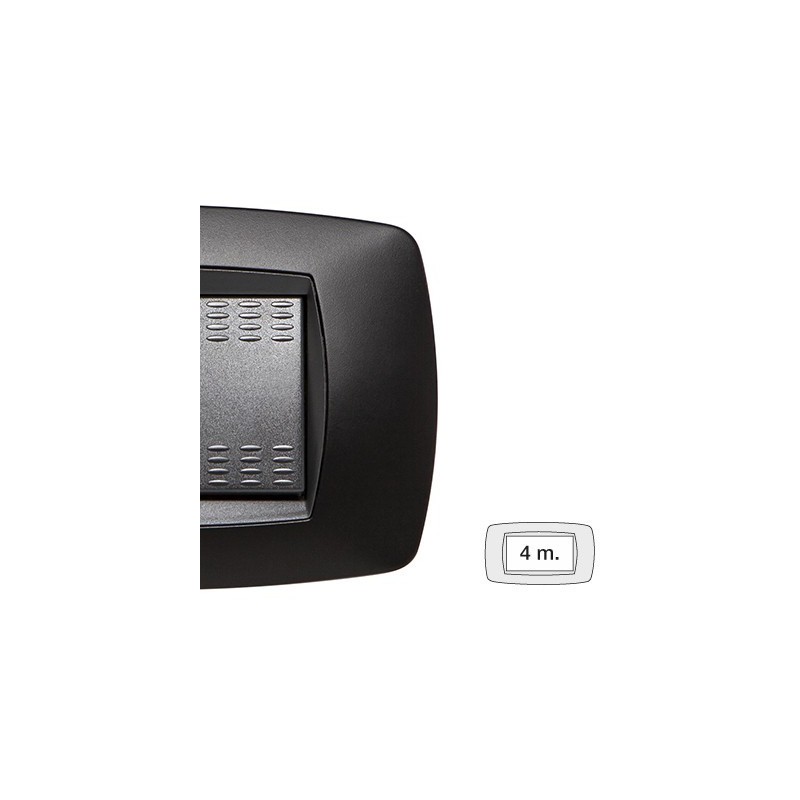 Placca Master Modo Nero Opaco in tecnopolimero 4 posti 39TC814