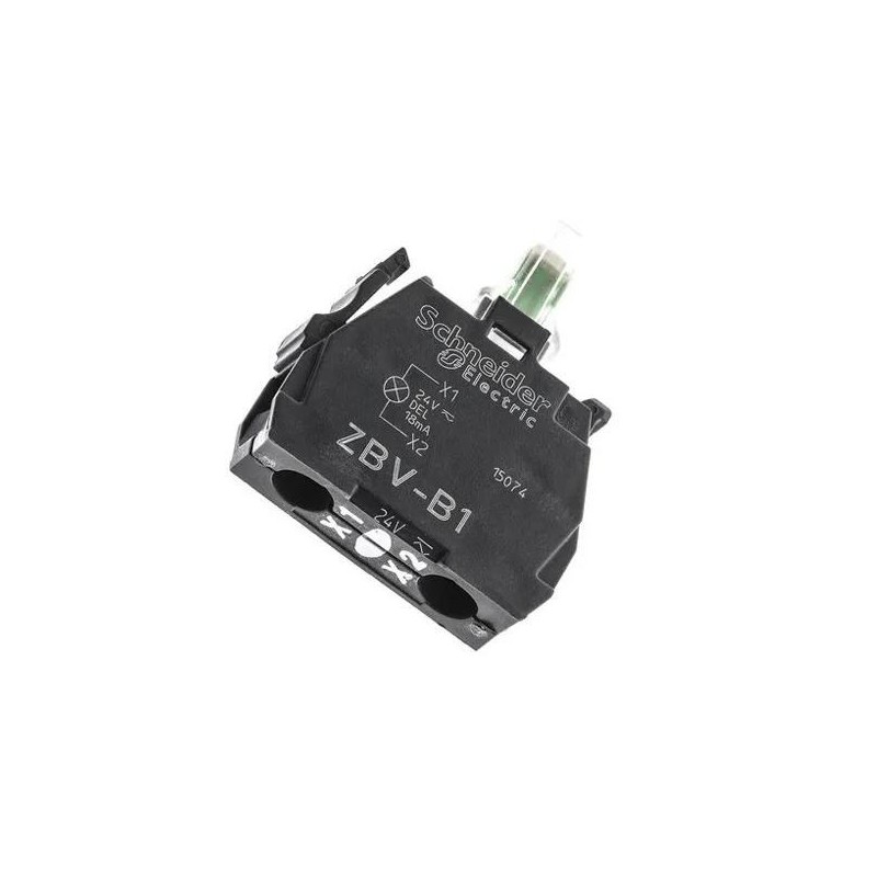 Elemento luminoso LED BIANCO Integrato foro Ø22  24 V  Schneider  ZBVB1