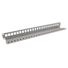 Patch panel vuoto per rack 19" 1 unità con asole per fissaggio cavi Fanton 28343